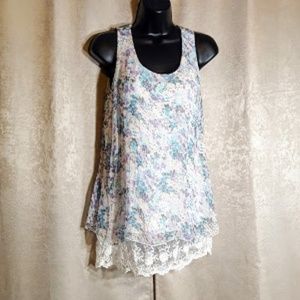 Via Signoria Italy Silk Lace Top Tank sz Small S